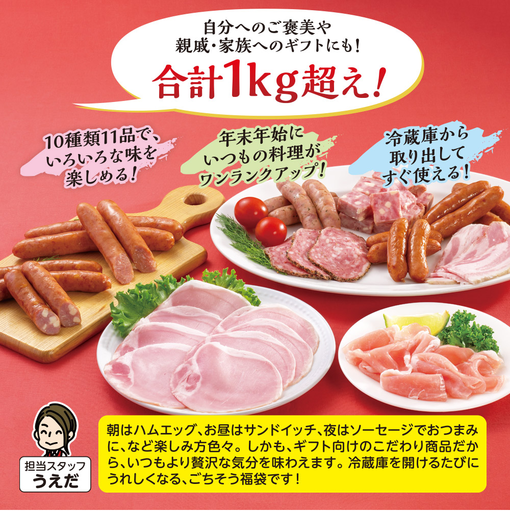 ごちそうハム福袋(10種のハムソーセージの詰め合わせ）