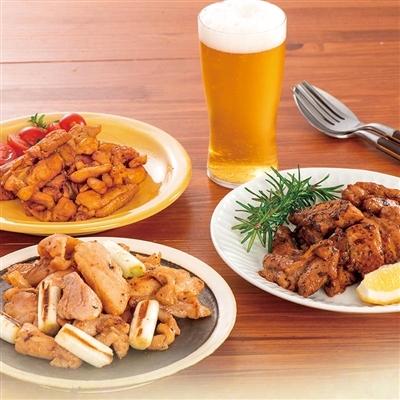 味付け鶏もも肉3種セット(山賊焼き、味噌焼き、旨辛焼き)