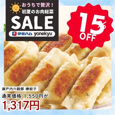 瀬戸内六穀豚使用　棒餃子480g（12本）