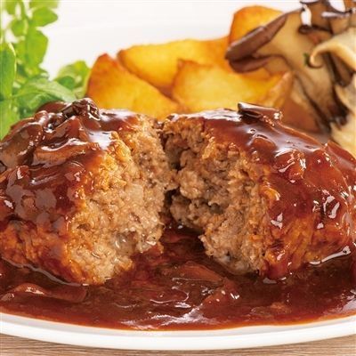森のきのこソースたっぷりハンバーグ