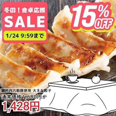 瀬戸内六穀豚使用　大きな餃子740g(20個入り)