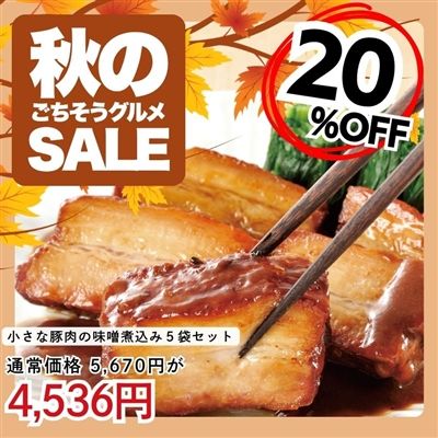 小さな豚肉の味噌煮込み 210g×5パックセット